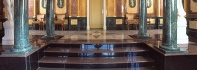 Hotel Design with diverse Marbles - Häckers hotel - Entrance to the thermal spa with granite stairs and marble columns.jpg